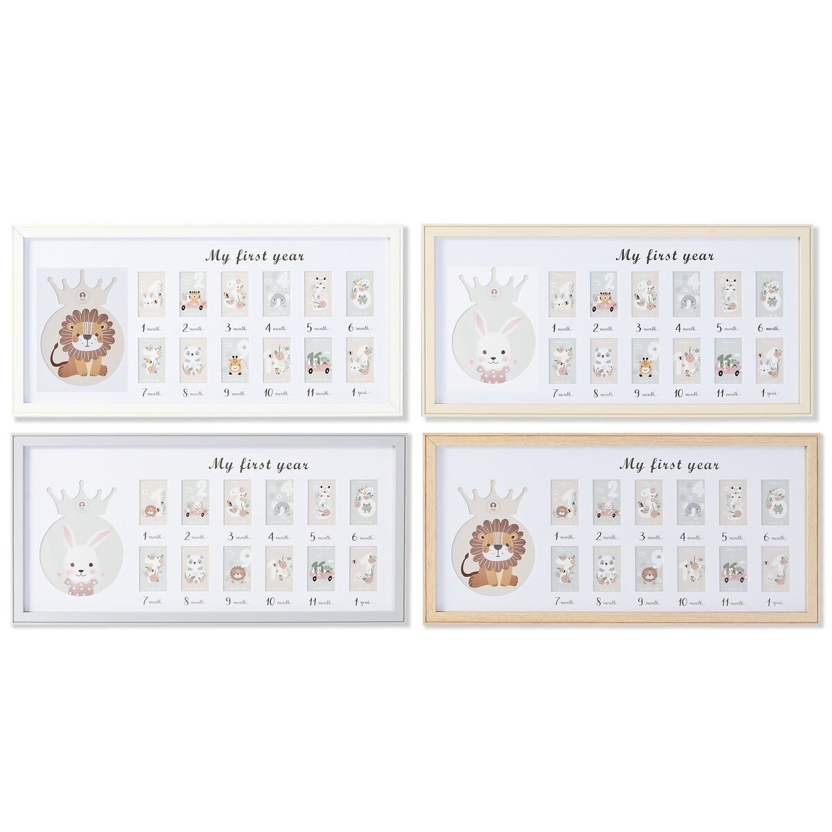 Photo frame Home ESPRIT Crystal MDF Wood 56,5 x 2 x 27,5 cm (4 Units)