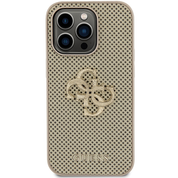 Guess GUHCP15XPSP4LGD iPhone 15 Pro Max złoty/gold hardcase Perforated 4G Glitter