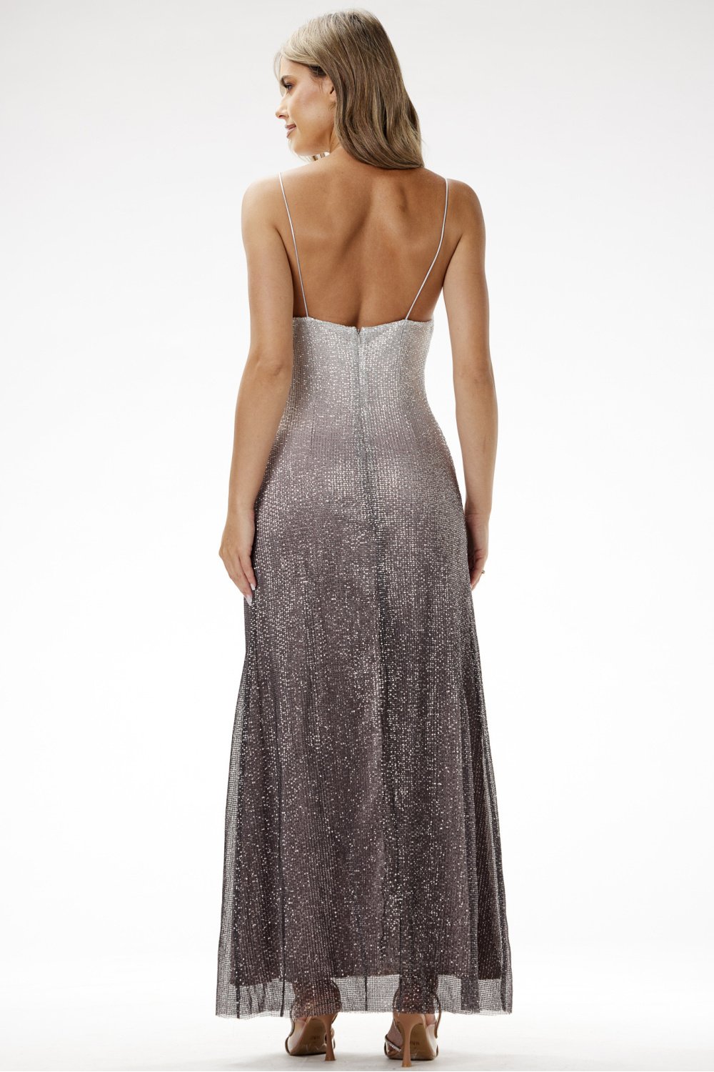  Long dress model 204245 awama  grey