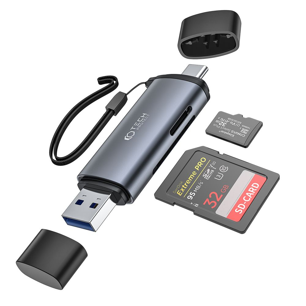 Tech-protect Ultraboost Card Reader SD/microSD gray