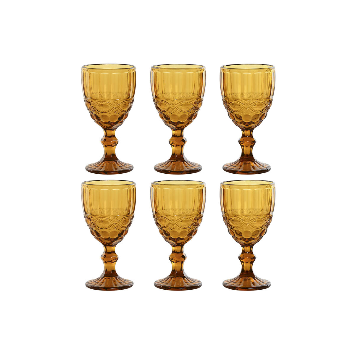 Set of cups Home ESPRIT Amber Crystal 325 ml (6 Units)