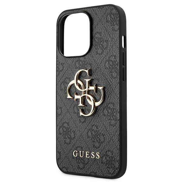 Guess GUHCP13L4GMGGR Apple iPhone 13 Pro grey hardcase 4G Big Metal Logo