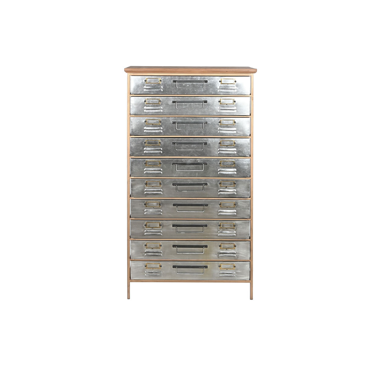 Chest of drawers Home ESPRIT Brown Grey Silver Natural Metal Fir Loft 66 x 33,5 x 121 cm