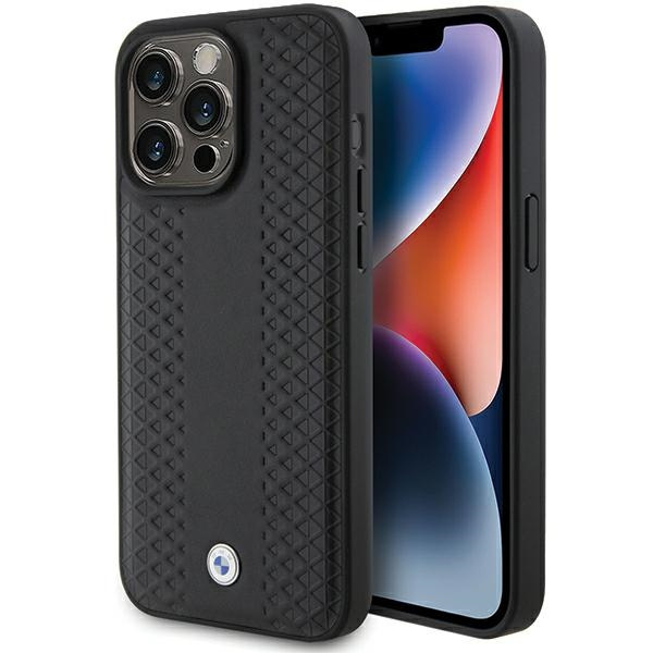 BMW BMHCP15X22RFGK Apple iPhone 15 Pro Max Leather Diamond Pattern black