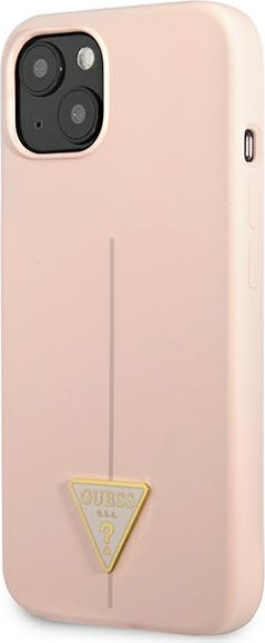 Guess GUHCP13MSLTGP Apple iPhone 13 pink hardcase Silicone Triangle