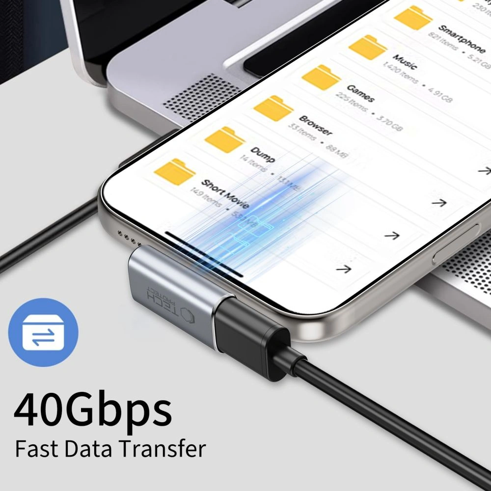 Adapter kątowy USB-C / USB-C Tech-Protect Ultraboost AA03 Angle Adapter USB-C Grey