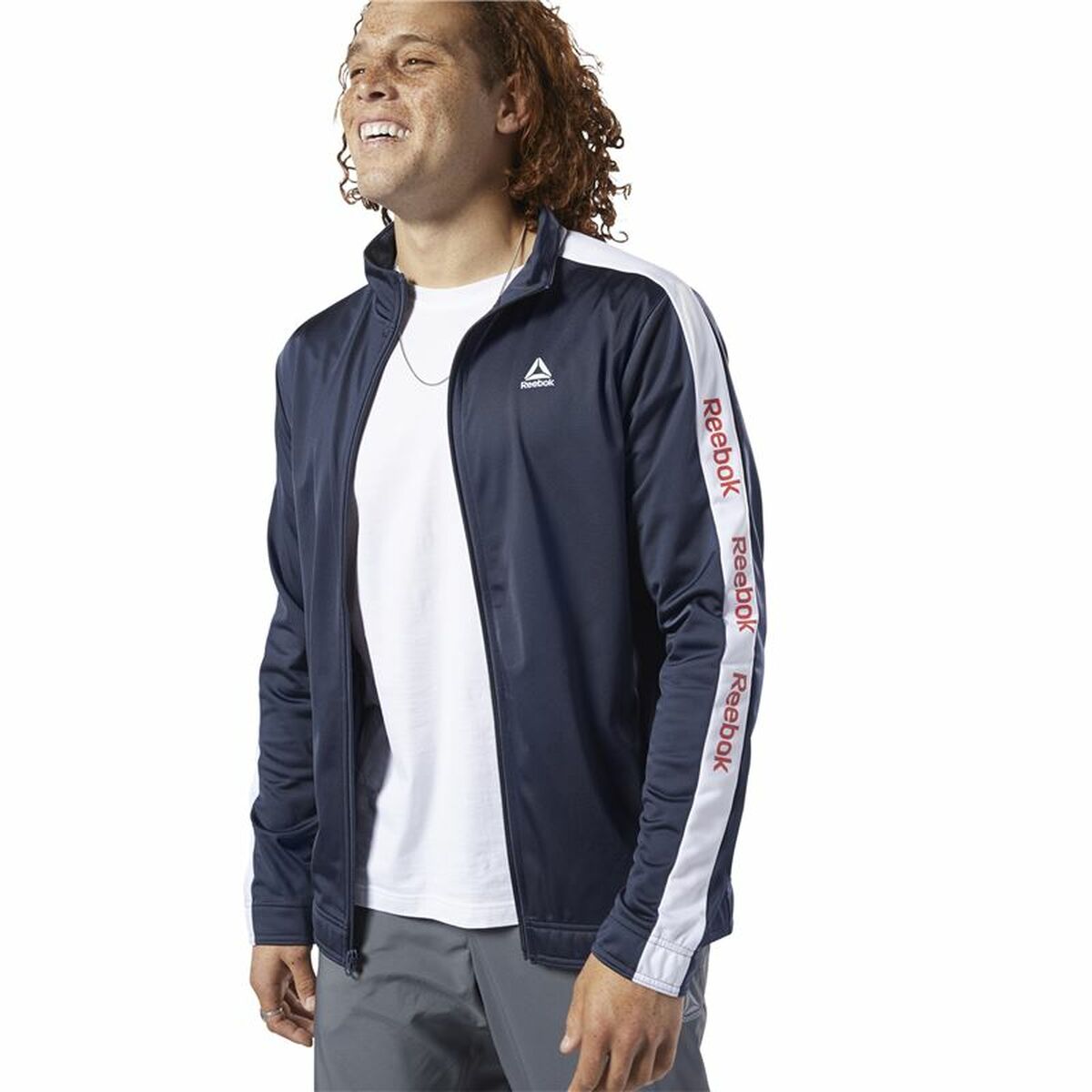 Men's Sports Jacket Reebok Essentials Linear Logo Dark blue
