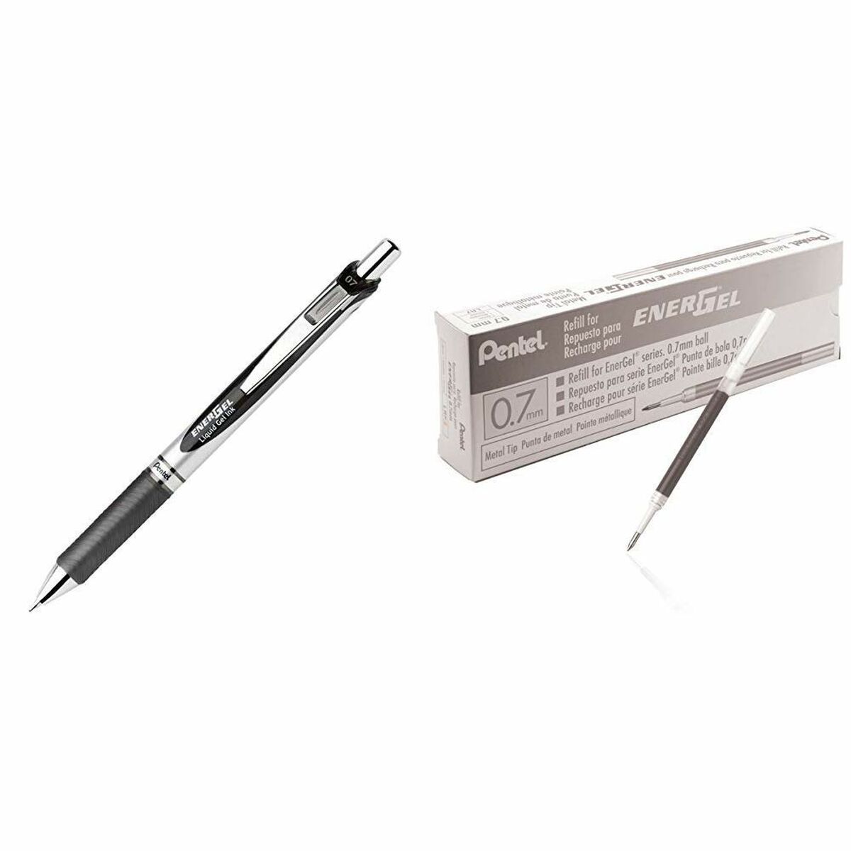 Gel pen Pentel Energel XM Klick Black 12 Units