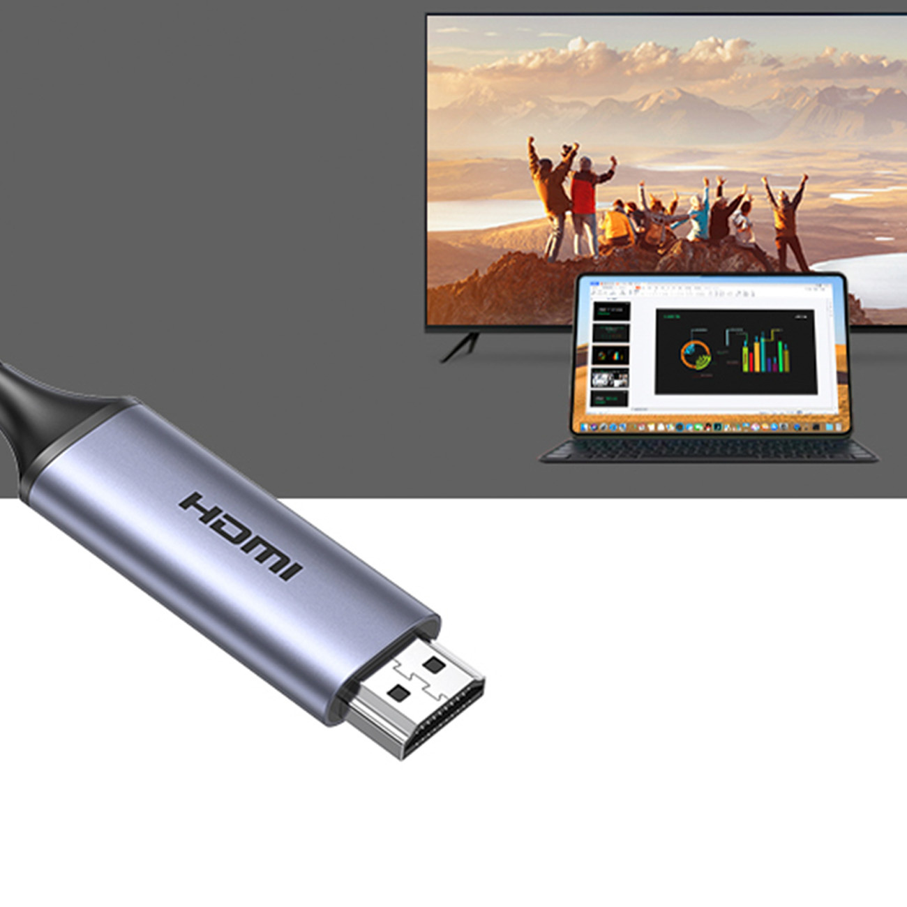 UGREEN CM565 USB C/HDMI 2.1 8K 60Hz Cable 1.5m gray