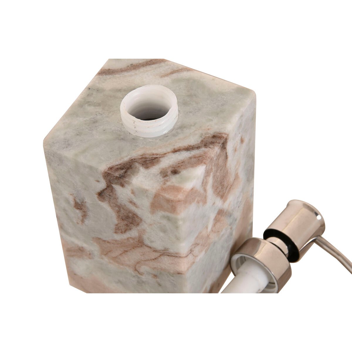 Soap Dispenser Home ESPRIT White Brown Marble Modern 7,5 x 7,5 x 18 cm