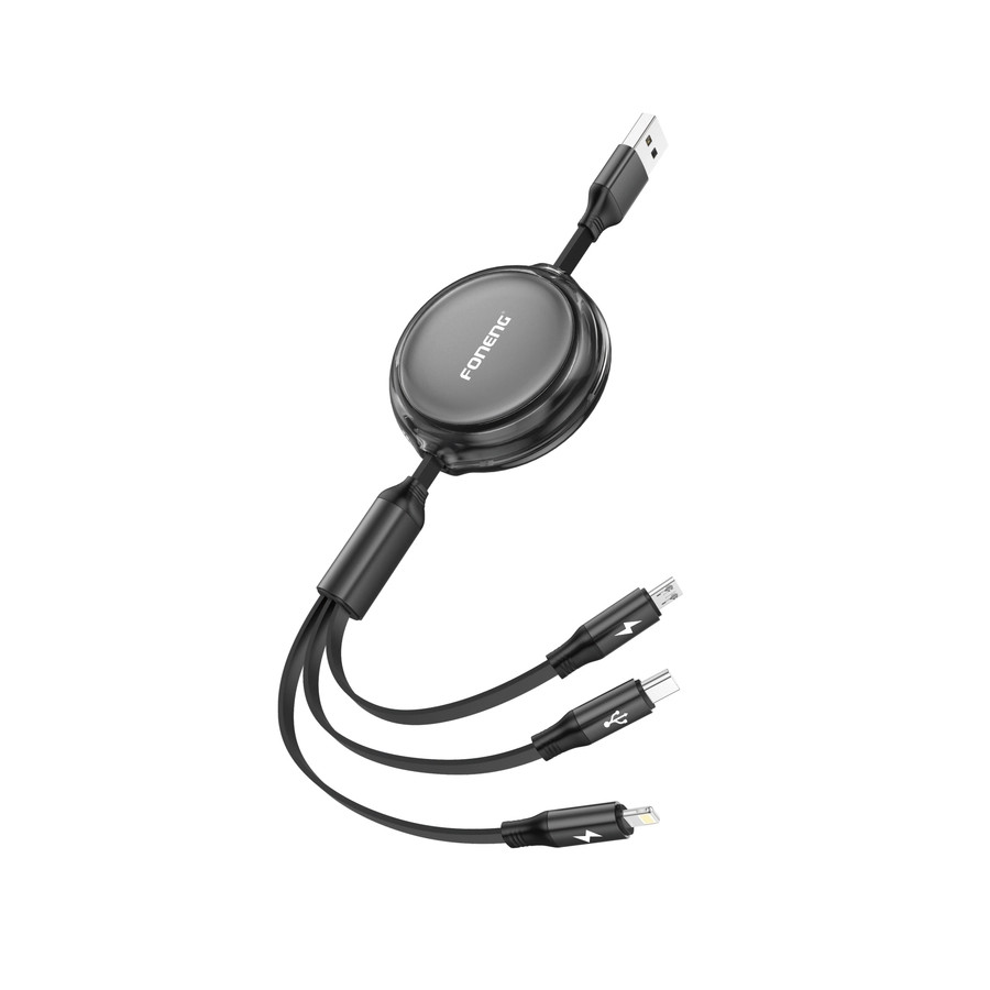 Kabel 3w1 FONENG X113 3A 1.1m, czarny