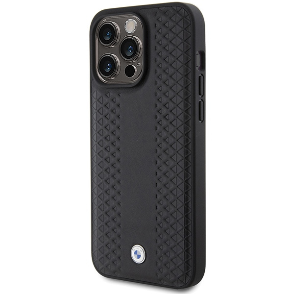 BMW BMHCP15L22RFGK Apple iPhone 15 Pro Leather Diamond Pattern black