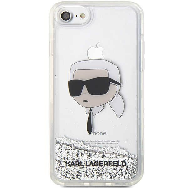 Karl Lagerfeld KLHCI8LNKHCH Apple iPhone SE 2022/SE 2020/8/7 silver hardcase Glitter Karl Head