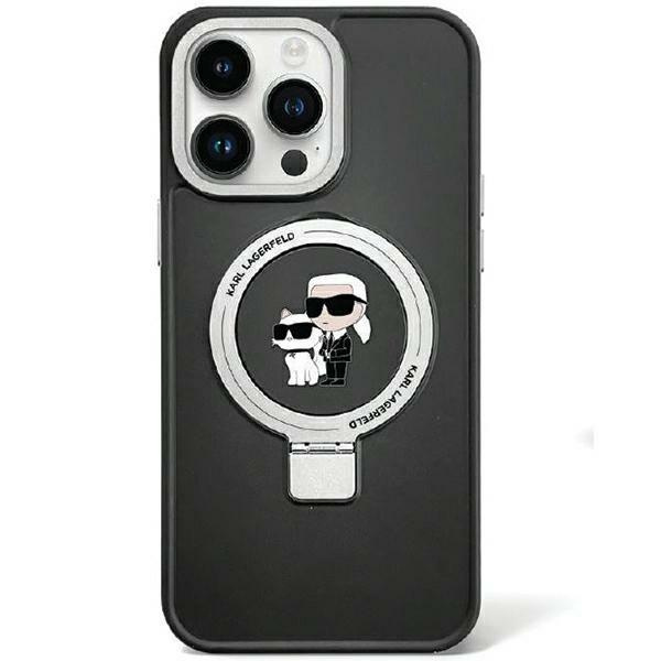 Karl Lagerfeld KLHMP15SHMRSKCK Apple iPhone 15 hardcase Ring Stand Karl&Choupettte MagSafe black