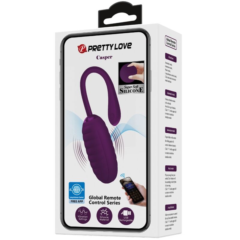 PRETTY LOVE - CASPER PURPLE RECHARGEABLE VIBRATING EGG PRETTY LOVE - CASPER PURPLE RECHARGEABLE VIBRATING EGG