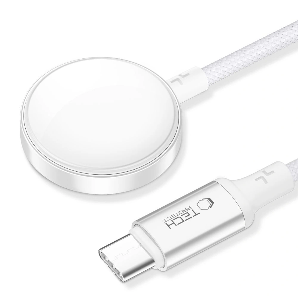 Tech-Protect MC02 Ultraboost Magnetic Charger USB-C Cable 100cm Apple Watch White