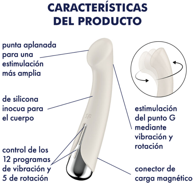 SATISFYER - SPINNING G-SPORT 1 ROTATOR VIBRATOR BEIGE
