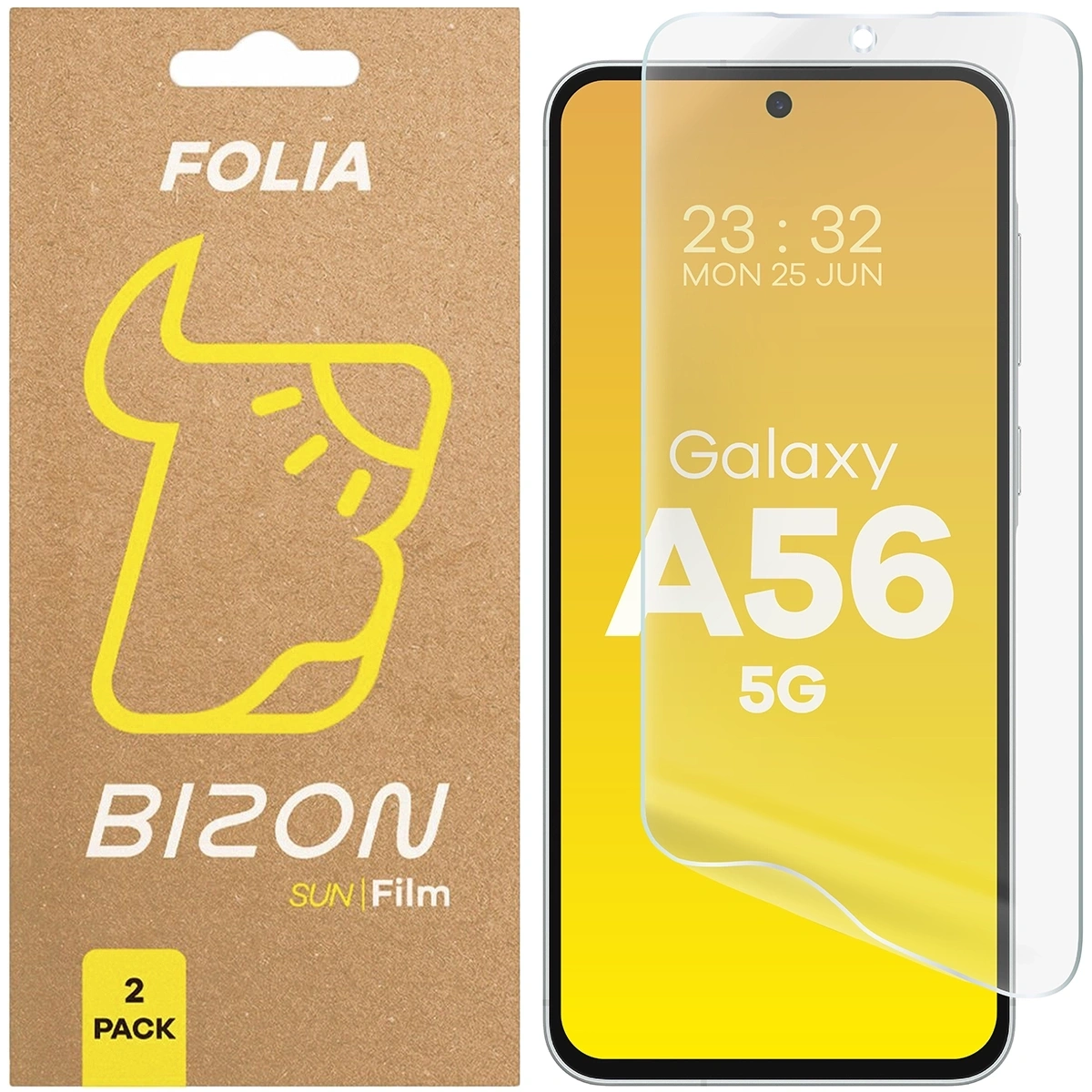 Folia matowa Bizon Glass Film Sun do Samsung Galaxy A56 5G [2 PACK]