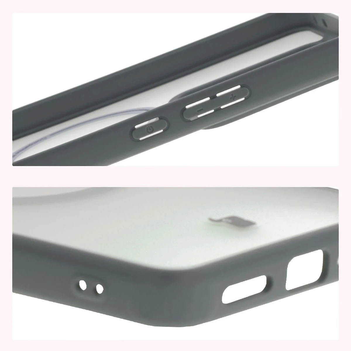 Etui z pierścieniem magnetycznym Bizon Case MatteO do Realme GT 7 / 7T przydymione-szare