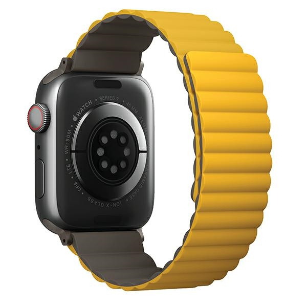 UNIQ Revix strap Apple Watch 4/5/6/7/SE/8/9/Ultra 44/45/49mm Reversible Magnetic mustard-khaki/mustard-khaki