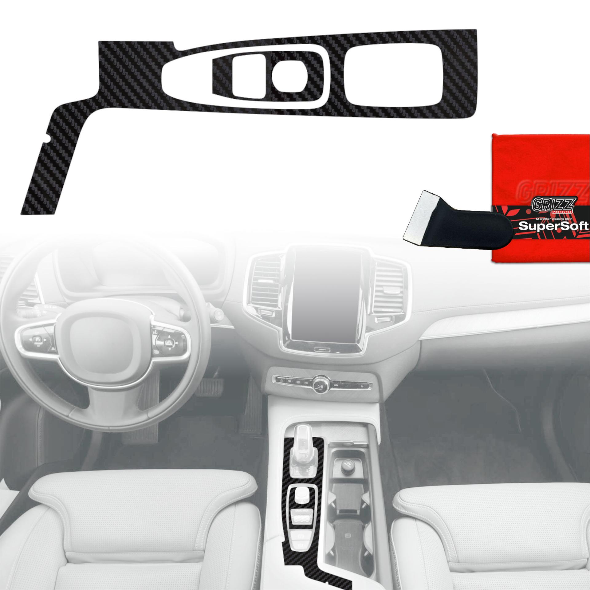 Folia do wnętrza GrizzGlass PianoSkin Matte do Volvo XC90 T8 Drive Mode (2015-2020) [2w1]