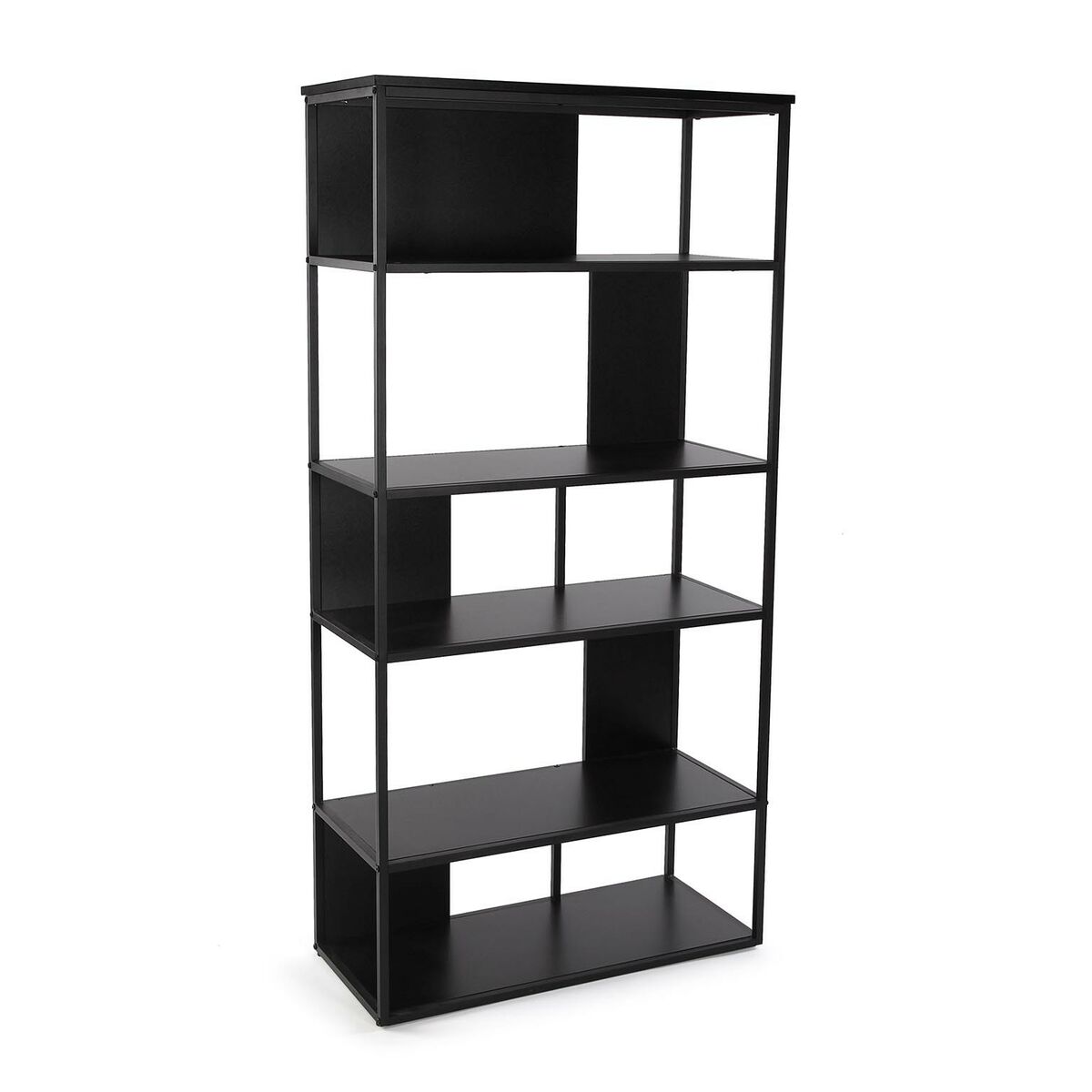 Shelves Versa Black Metal 36 x 160 x 80 cm