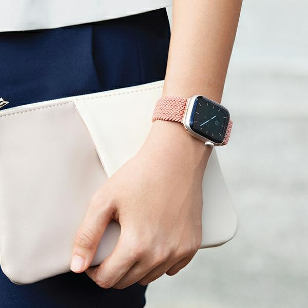 UNIQ Aspen Strap Apple Watch 4/5/6/7/SE 44/45mm Braided grapefruit pink
