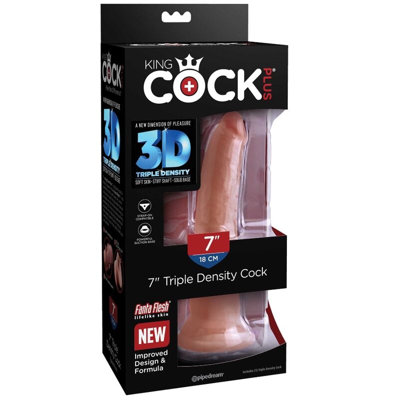 KING COCK PLUS 3D TRIPLE DENSITY COCK 18 CM