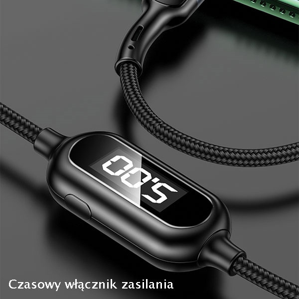 USAMS Nylon Cable U48 Lightning 1,2m 2A Fast Charging LED green SJ423USB02 (US-SJ423)