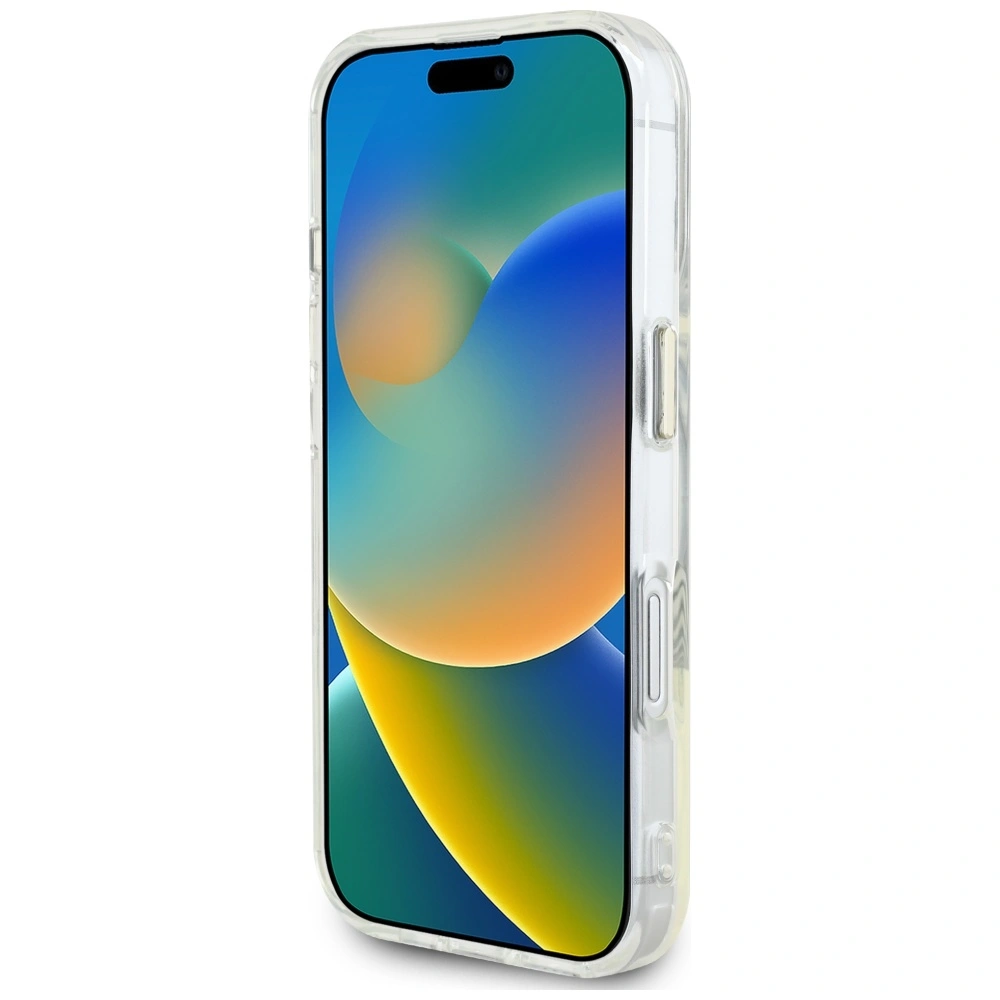 Etui Guess IML Metal Colored Circle Classic Logo MagSafe do Apple iPhone 16 różowy