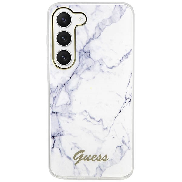 Guess GUHCS23SPCUMAH Samsung Galaxy S23 white hardcase Marble