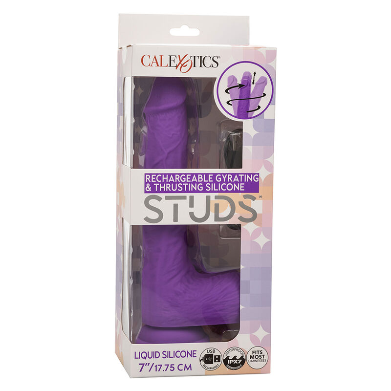 CALEXOTICS - STUDS RECHARGEABLE AND ROTATING VIBRATOR 10 VIBRATIONS PURPLE