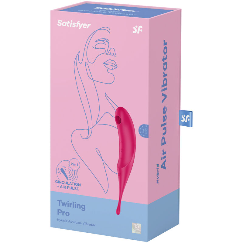 SATISFYER TWIRLING PRO AIR PULSE STIMULATOR & VIBRATOR - RED
