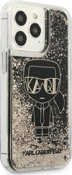 Karl Lagerfeld KLHCP13XLGGKBK Apple iPhone 13 Pro Max black hardcase Liquid Glitter Gatsby