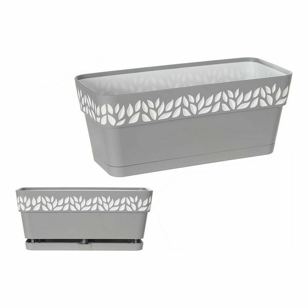 Samonawadniająca donica Stefanplast Cloe 13,3 x 12,3 x 29,3 cm Szary Biały Plastikowy (12 Sztuk)