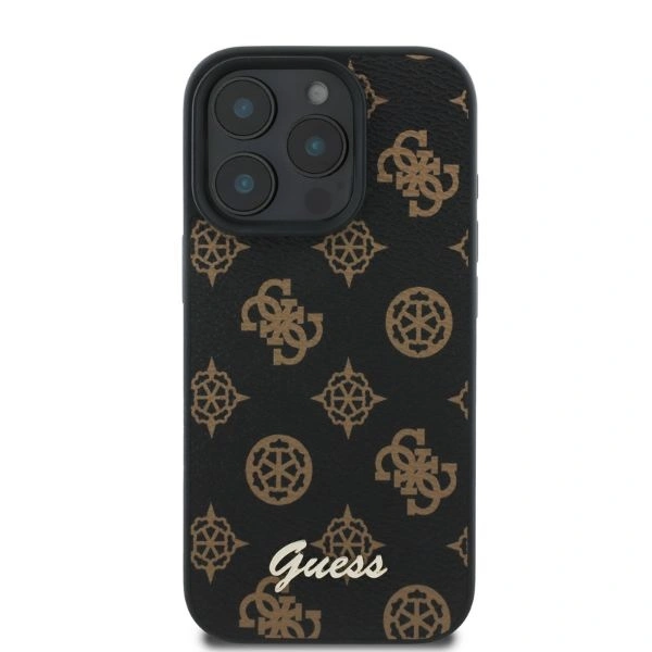 Case Guess GUHMP16LPGPYSK Apple iPhone 16 Pro hardcase Peony Script MagSafe black