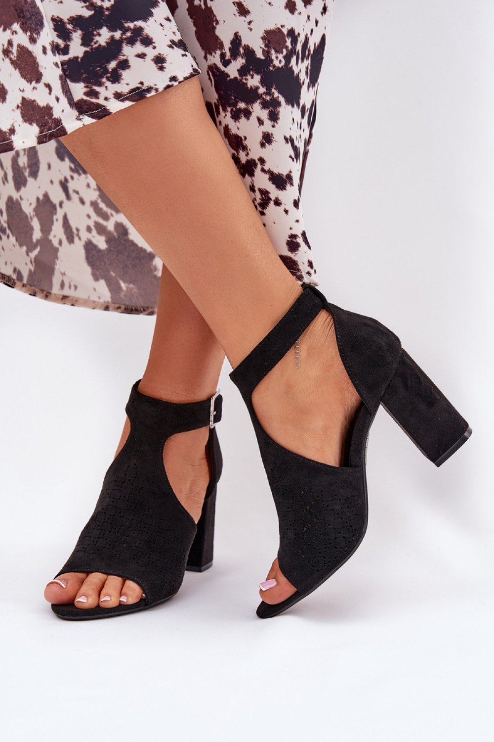  Heel sandals model Step in style  black