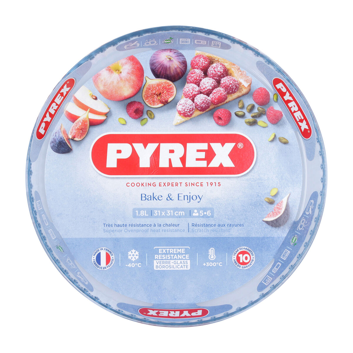 Oven Mould Pyrex Classic Circular Flat 31 x 31 x 4 cm Transparent (6 Units)