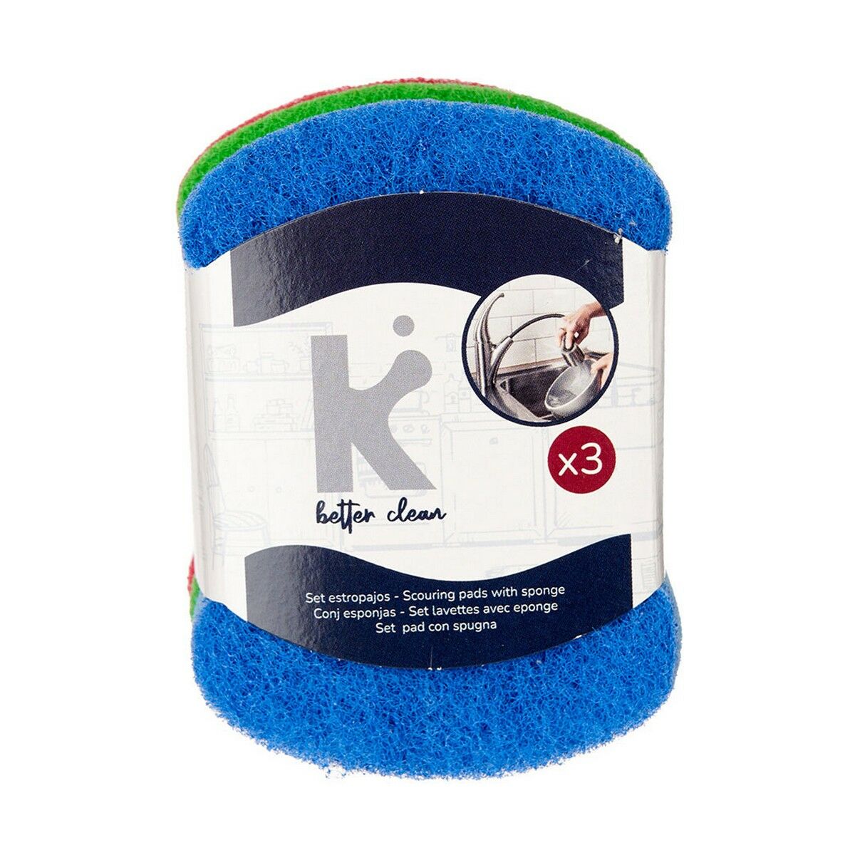 Set of scourers Multicolour Sponge Abrasive fibre (20 Units)