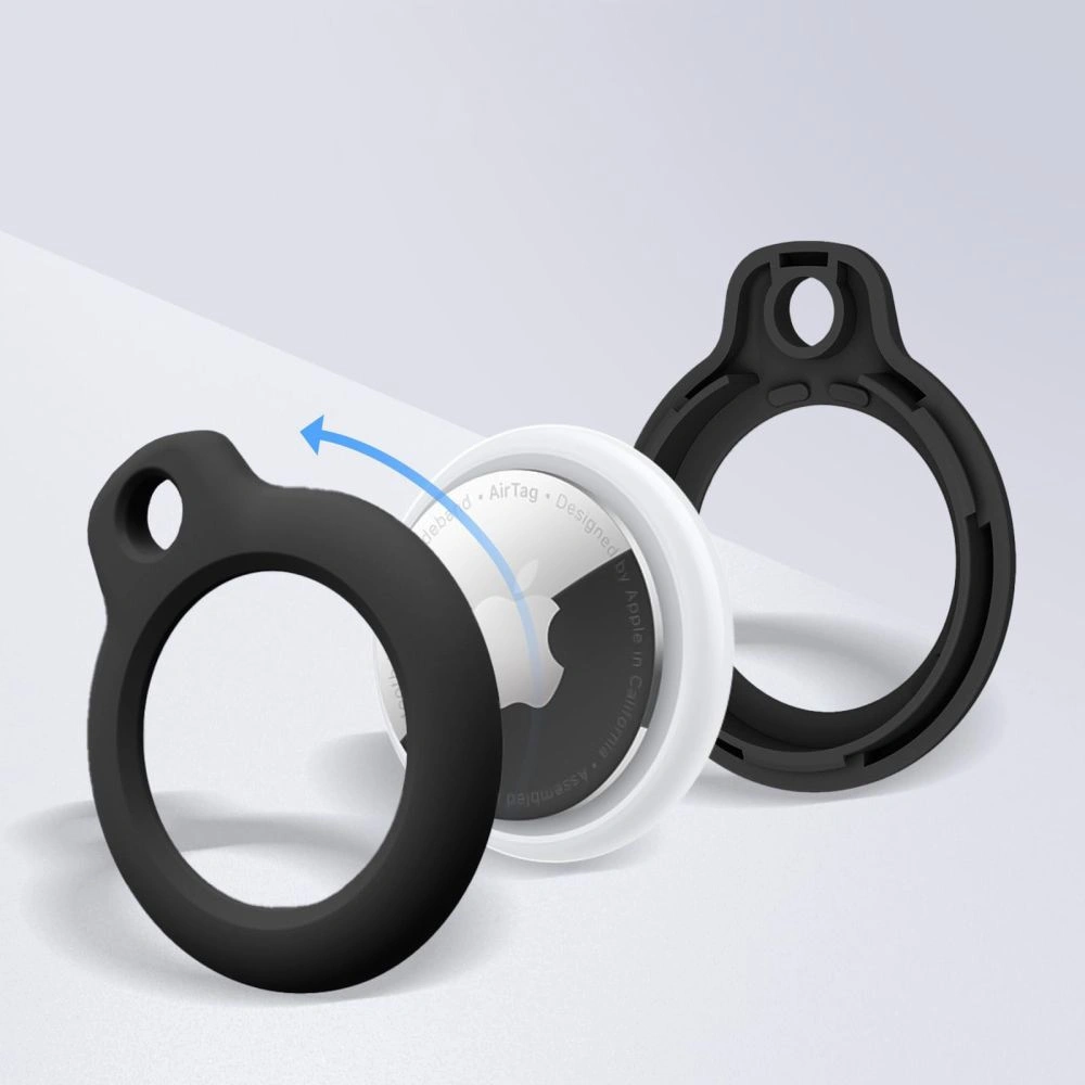 Tech-Protect Rough Apple Airtag Black [2 PACK]