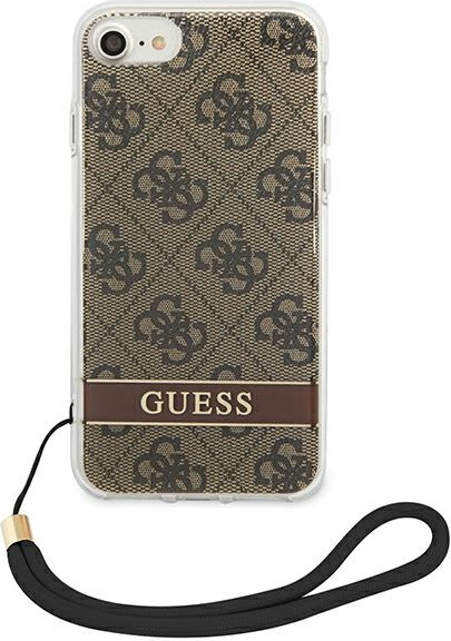 Guess GUOHCI8H4STW Apple iPhone SE 2022/SE 2020/8/7 brown hardcase 4G Print Strap