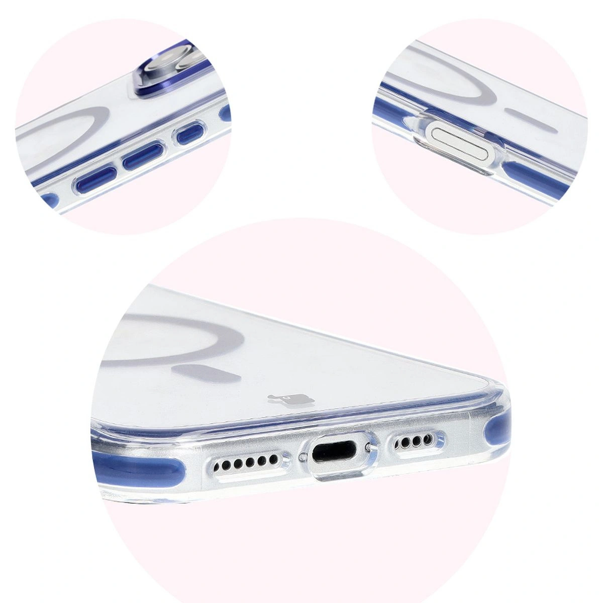 Bizon Case Marco Apple iPhone 16 Pro Max clear with blue frame