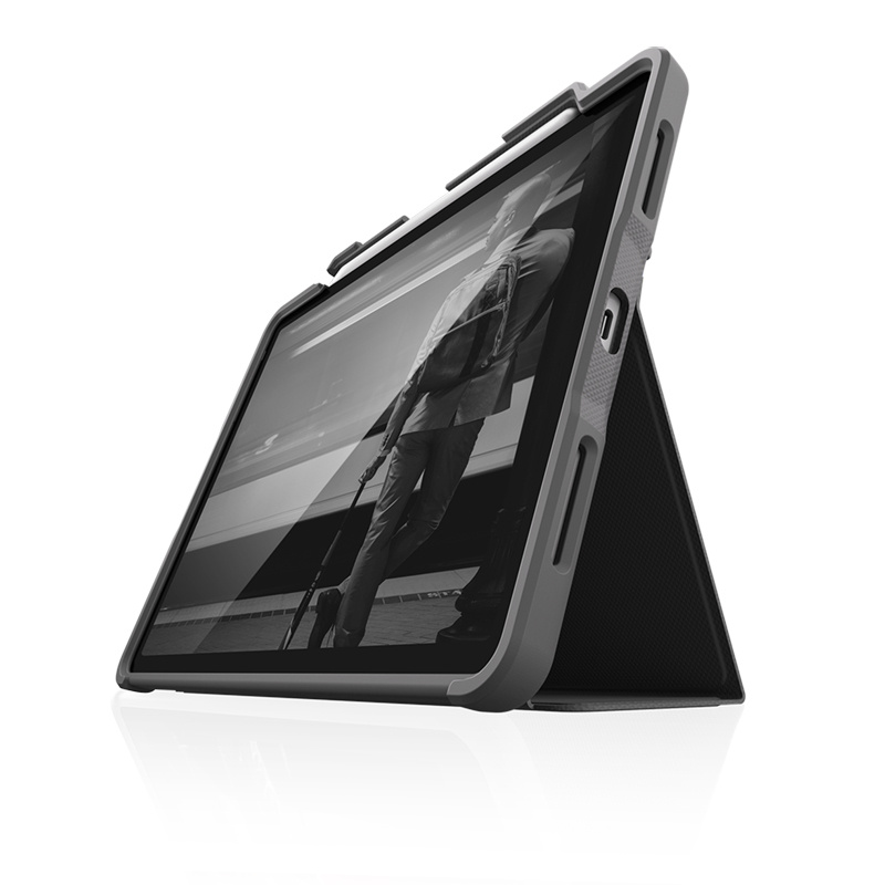 STM Dux Plus Apple iPad Air 10.9 2020/2022 (4, 5 gen) MIL-STD-810G Pencil charger (Black)