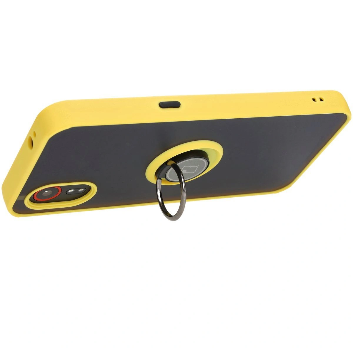 Bizon Case Hybrid Ring Samsung Galaxy Xcover7 smoky with a yellow frame