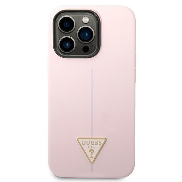 Guess GUHCP14LSLTGU Apple iPhone 14 Pro purple hardcase Silicone Triangle