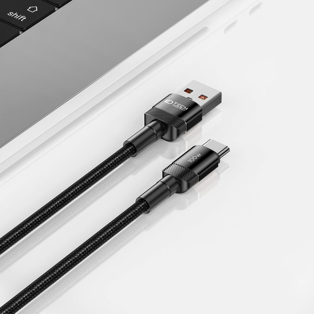 Tech-Protect Ultraboost Evo cable USB-A / USB-C 100W 5A 100cm Black