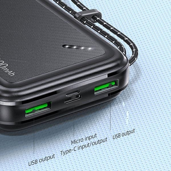 USAMS Powerbank PB60 20000mAh 22.5W 2xQC3.0+PD Fast Charge black 20KCD16801 (US-CD168)
