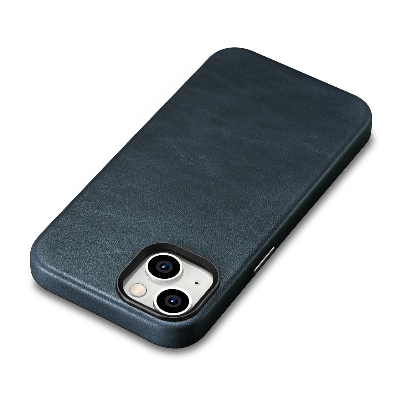iCarer Oil Wax Premium Leather MagSafe Apple iPhone 14 dark blue