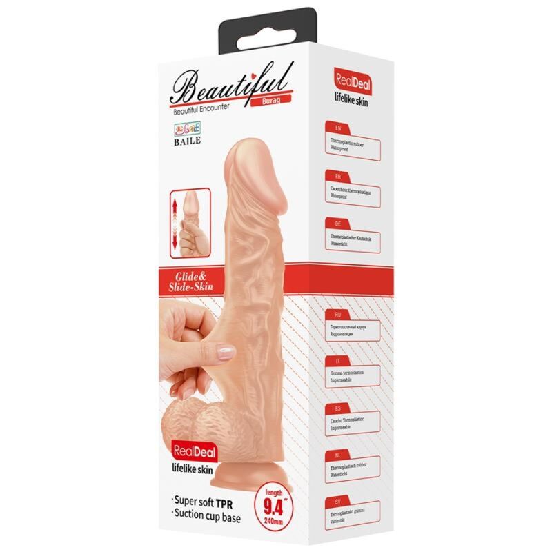 BEAUTIFUL ENCOUNTER BURAQ REALISTIC AND FLEXIBLE DILDO 24 CM - FLESH