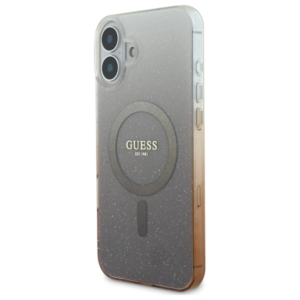 Guess GUHMP16MHGRCELW Apple iPhone 16 Plus hardcase IML Glitter Gradient MagSafe brown